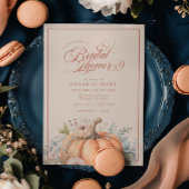 Elegant Fall Floral Pumpkin Script-Brautparty Einladung