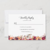 Elegant Fall Floral Pumpkin Wedding RSVP (Vorderseite)