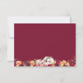 Elegant Fall Floral Pumpkin Wedding RSVP Karte (Rückseite)