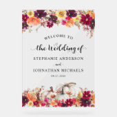 Elegant Fall Floral Pumpkin Wedding Willkommen Acrylschild (Vorderseite)