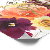 Elegant Fall Floral Pumpkin Wedding Willkommen Poster (Ecke)