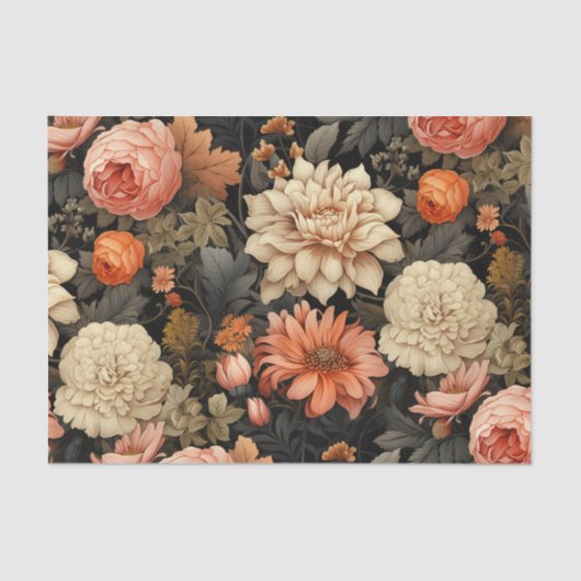 Elegant Fall Floral Seidenpapier (Vorderseite)