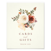 Elegant Fall Floral Wedding Cards & Gifts Sign Fotodruck (Vorne)