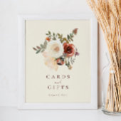 Elegant Fall Floral Wedding Cards & Gifts Sign Fotodruck