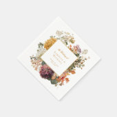 Elegant Fall Flowers Foliage Romantic Wedding Serviette (Ecke)