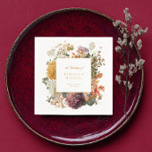 Elegant Fall Flowers Foliage Romantic Wedding Serviette