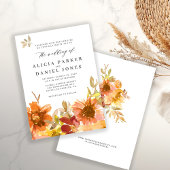 Elegant fall garden watercolor floral wedding einladung