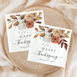 Elegant Fall Happy Thanksgiving Serviette