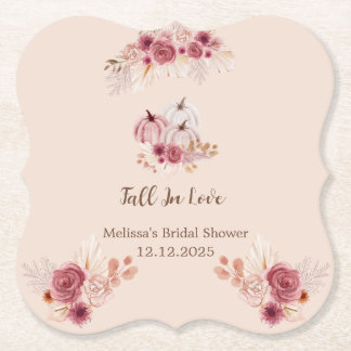 Elegant Fall In Love Boho Bridal Shower Untersetzer