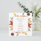 Elegant Fall Leaves Autumn Wedding Einladung (Stehend Vorderseite)