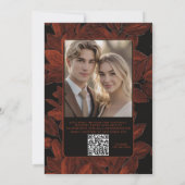 Elegant Fall Leaves Autumn Wedding Invite QR Code Einladung (Rückseite)