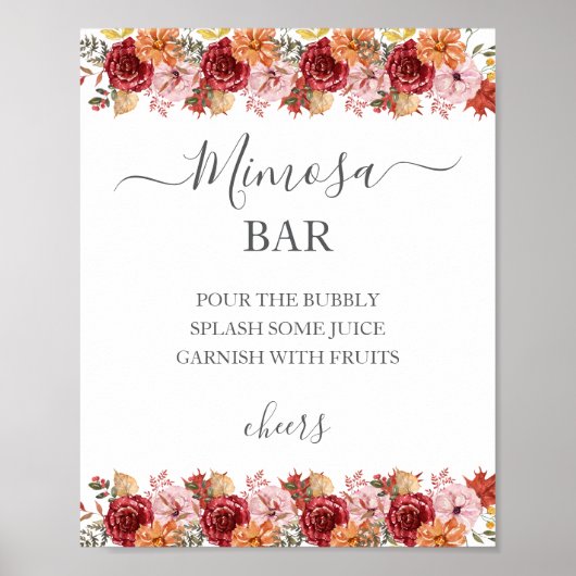 Elegant Fall Leaves Autumn Wedding  Poster (Vorne)