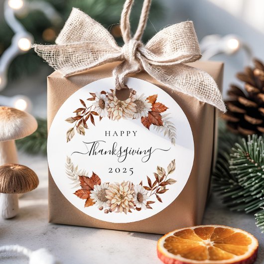 Elegant Fall Leaves Thanksgiving Geschenkanhänger
