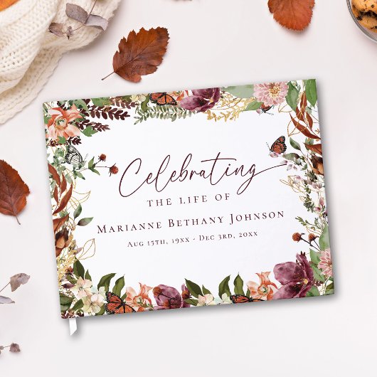 Elegant Fall Memorial Celebration of Life Gästebuch