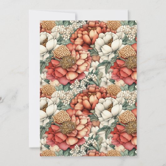 Elegant Fall Peony and Mum 21st Birthday Einladung (Rückseite)