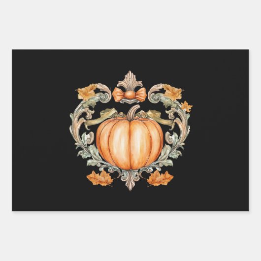 Elegant Fall Pumpkin Geschenkpapier Set (Vorderseite 3)