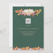 Elegant Fall Pumpkin Green Gold Wedding Rett Date Einladung (Rückseite)