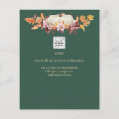 Elegant Fall Pumpkin Green Gold Wedding Rett Date Flyer (Hinten)