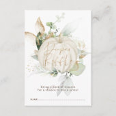 Elegant Fall Pumpkin Greenery Gold Diaper Raffle Begleitkarte (Vorderseite)