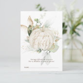 Elegant Fall Pumpkin Greenery Gold Diaper Raffle Begleitkarte (Stehend Vorderseite)