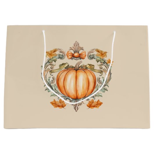 Elegant Fall Pumpkin Große Geschenktüte (Vorderseite)