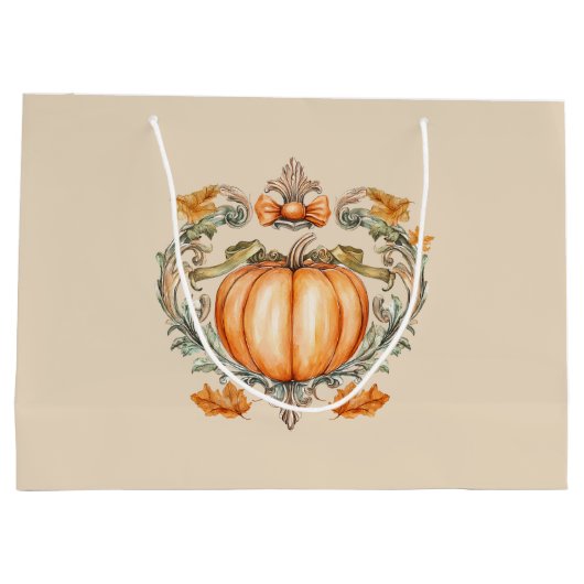Elegant Fall Pumpkin Große Geschenktüte (Rückseite)
