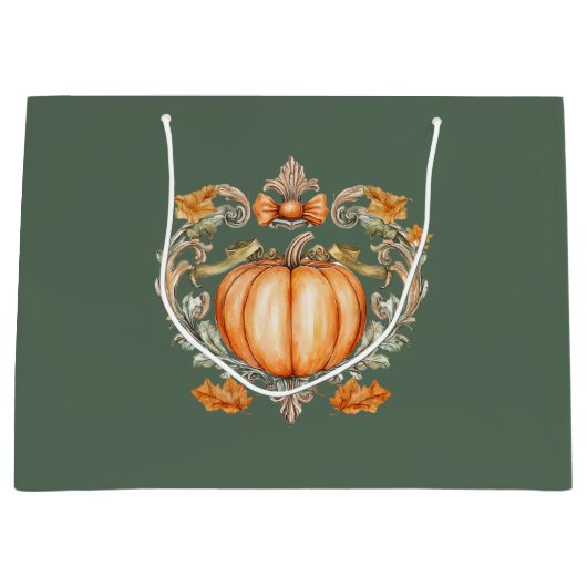 Elegant Fall Pumpkin Große Geschenktüte (Vorderseite)