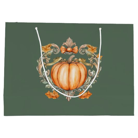 Elegant Fall Pumpkin Große Geschenktüte (Rückseite)