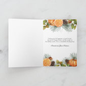 Elegant Fall Pumpkin Happy Thanksgiving Holiday Karte (Innenseite)