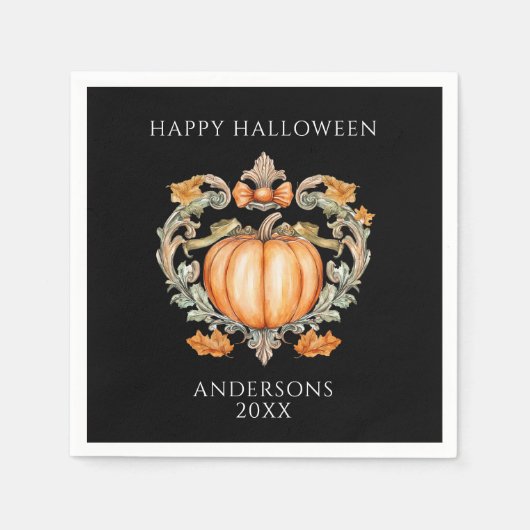 Elegant Fall Pumpkin Serviette (Vorderseite)