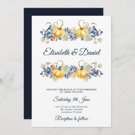 Elegant Fall Pumpkin Wedding Einladung