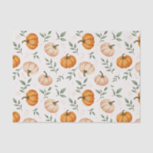  Elegant Fall Pumpkins Leaves Watercolor Pattern