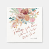 Elegant Fall Terracotta Blush Floral Bridal Shower Serviette (Vorderseite)