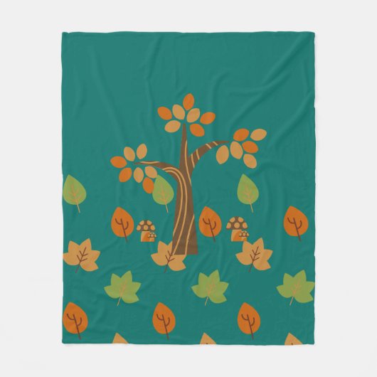 Elegant Fall Tree & Leaf Stilvoll Fleecedecke (Vorderseite)
