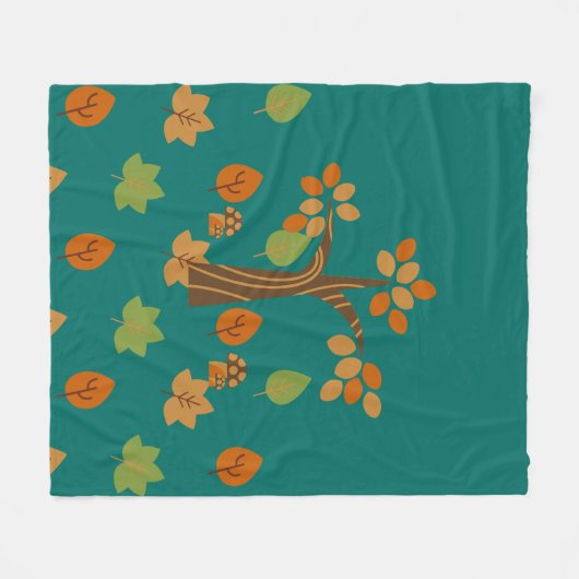 Elegant Fall Tree & Leaf Stilvoll Fleecedecke (Vorderseite (Horizontal))