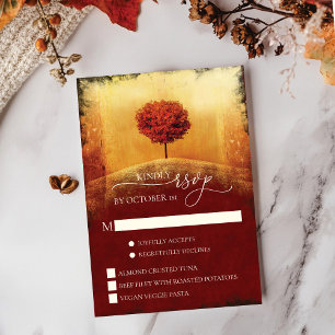 Elegant Fall Tree Wedding RSVP Einladung
