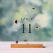 Elegant Fall Wildblume Hochzeit Tischnummer #10 Acrylschild (Neutral)
