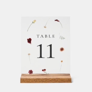 Elegant Fall Wildblume Hochzeit Tischnummer #10 Acrylschild