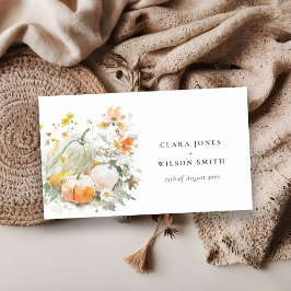 Elegant Fall Wildblume Pumpkin Wedding Website Begleitkarte