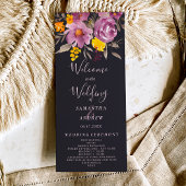 Elegant fall winter purple floral wedding program programm