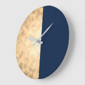 Elegant Falsch Gold & Navy Blue Große Wanduhr (Winkel)