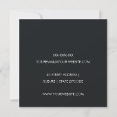 ELEGANT FALSCHES SILBER SCHWARZER PINSELSTRICH MOD EINLADUNG (Rückseite)