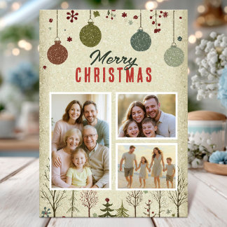 Elegant Family Christmas Photo Card Einladung