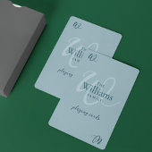 Elegant Family Monogram Dusty Blue Spielkarten