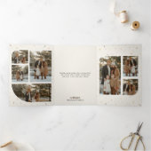 Elegant Family Photo Portrait Collage Christmas Dreifach Gefaltete Ankündigung (Innenseite)