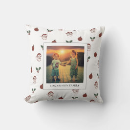 Elegant family photos personalized christmas kissen