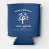 Elegant Family Tree Wiedersehen Monogram Blue Dosenkühler (Vorderseite)