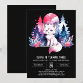 Elegant Fantasy Wolf Birthday Einladung (Vorne/Hinten)