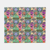 Elegant farbenfroh Arabesque Abstrakt Fleecedecke (Vorderseite (Horizontal))