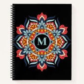 Elegant farbenfroh Mandala Blühe Monogram Notizblock (Vorderseite)
